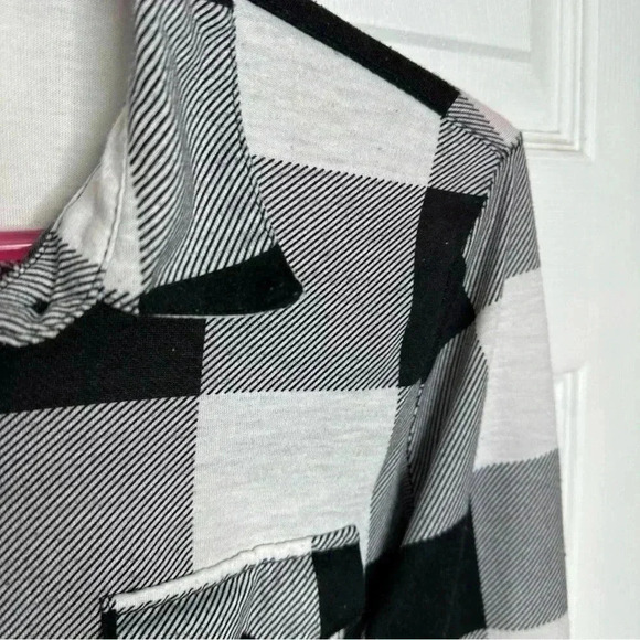 Ardene Button Up Shirt Plaid Black & White Size Large - Picture 5 of 16